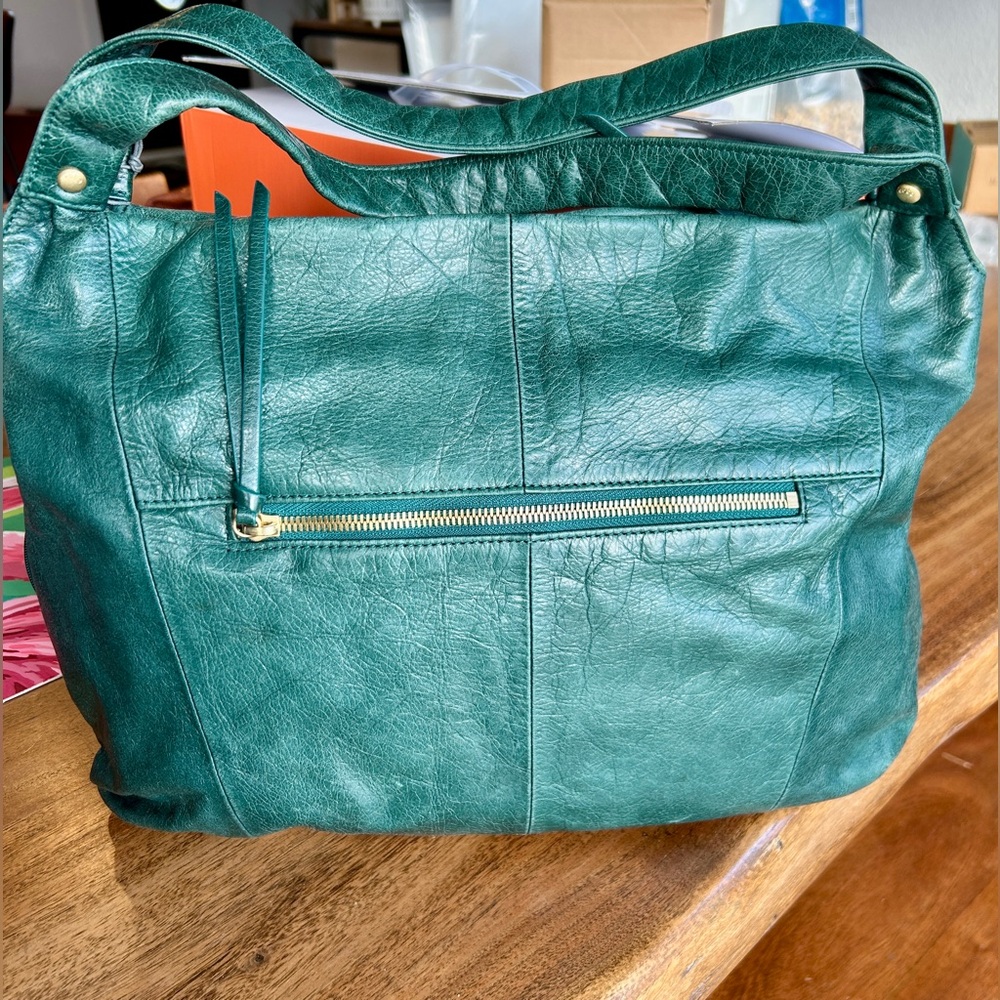 Hobo Bag Alannis Hunter Green Leather Shoulder Bag with Tags!